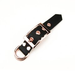 BioThane&reg; Modul 25 mm, Model: kurz V.2 mit &Ouml;sen, Stahl ros&eacute; gold / black