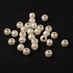 Kunststoff Beads Set,  ca. 11 x 12 x 10 mm, Bohrung: 5 mm perlmutt