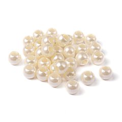 Kunststoff Beads Set,  ca. 11 x 12 x 10 mm, Bohrung: 5 mm perlmutt