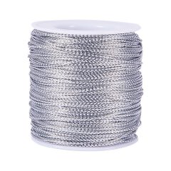 Metallic Cord ca. 2.0 mm silber-gl&auml;nzend 40 m