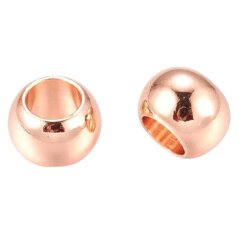 Messing Kugel- Bead ros&eacute; gold, Loch &Oslash;: 4.5mm - 10 Stk.