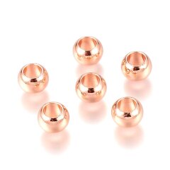 Messing Kugel- Bead ros&eacute; gold, Loch &Oslash;: 4.5mm - 10 Stk.