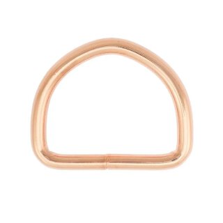 Stahl Halbrundring, D-Ring ros&eacute; gold 40 mm