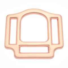 Halfterquadrat mit 3 Öffnungen - rosé gold 25 mm