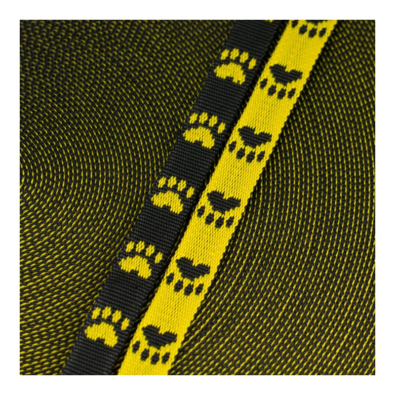 Gurtband mit Pfoten schwarz/gelb 15 mm