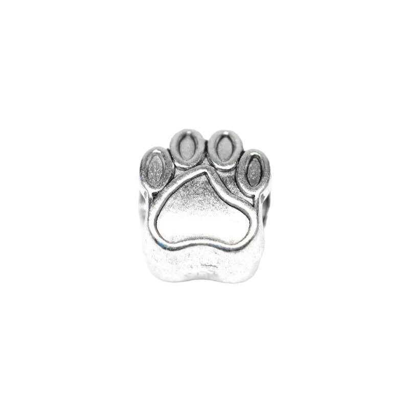 Antiksilber Bead "Pfote" silbern