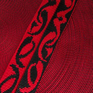 Gurtband mit Keltic-Muster rot/schwarz 25 mm