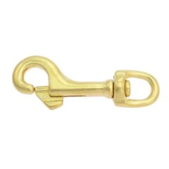 Bolzenkarabiner Messing m. rundem Wirbel 51 x 7 mm