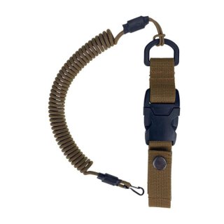 Quick Release Spiral Lanyard Coyote Brown