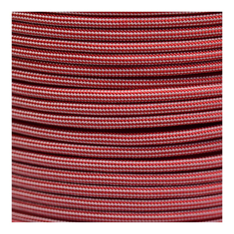 Paracord Typ 3 imperial red / silver grey stripe