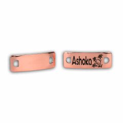 Schild zur individuellen Gestaltung (42 x 14 mm) Edelstahl ros&eacute; gold