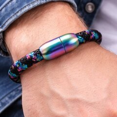 Magnetverschluss Edelstahl Neo Chrome 19 x 10 mm, Loch 6 mm