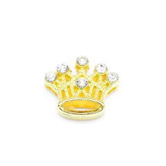 Aufschieber Bead "Strass Crown" golden