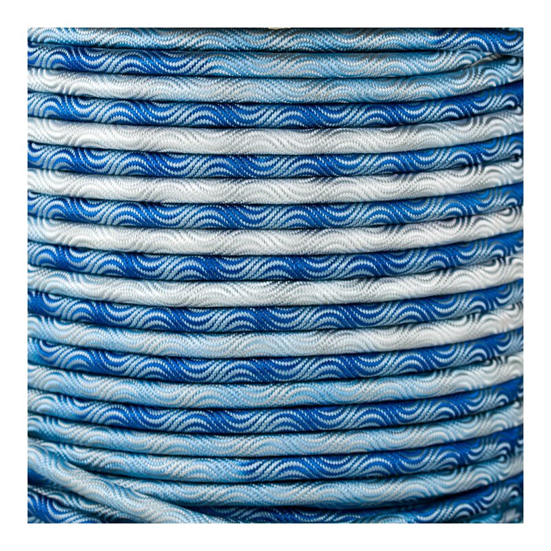 Smooth Wave Cord 10 mm - Silber, Blau & Hellblau