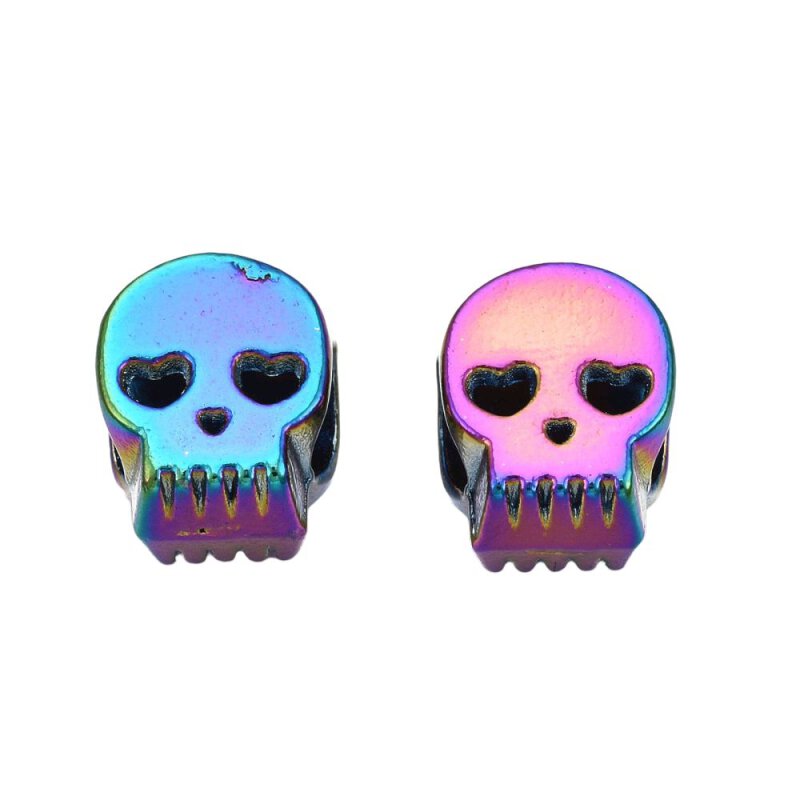 Antiksilber Bead Rainbow Skull
