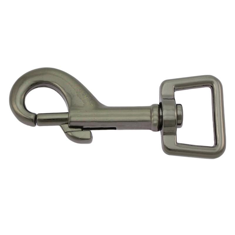 Bolzenkarabiner m. geradem Wirbel 76 x 20 mm gun black