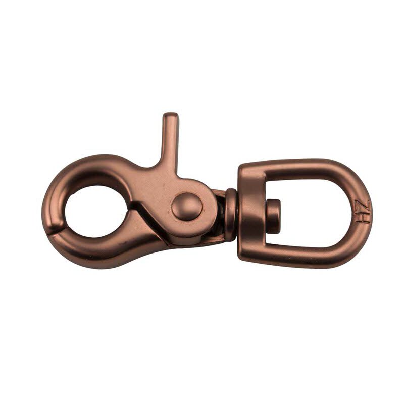 Scherenkarabiner m. rundem Wirbel 67 x 14 mm dark coffee...