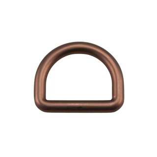 Stahl Halbrundring, D-Ring dark coffee matt