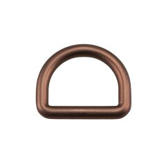 Stahl Halbrundring, D-Ring dark coffee matt