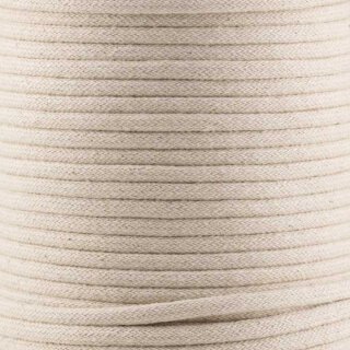 fein geflochtenes Baumwoll Seil 5 mm cremig-weiss (100 m)