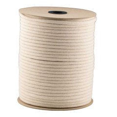 fein geflochtenes Baumwoll Seil 6 mm cremig-weiss (100 m)