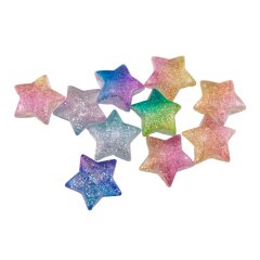 Farbige Kunststoff Sterne10 Stk. assortiert