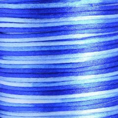 Satinkordel mit Farbverlauf 2mm, 10m im Beutel, blau-weiss