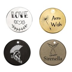 Edelstahlschild zur individuellen Gestaltung rund (20 mm) gl&auml;nzend doppelseitig