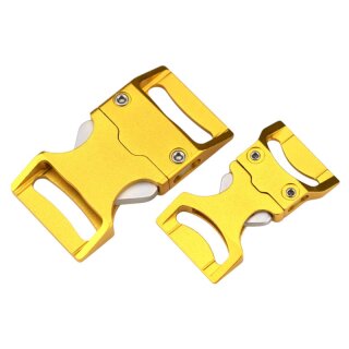 Eloxierte Aluminium Steckschnallen - goldgelb 20 mm