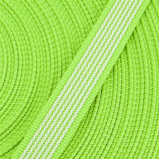 Antirutsch Gurtband 20mm neon grün - weiss