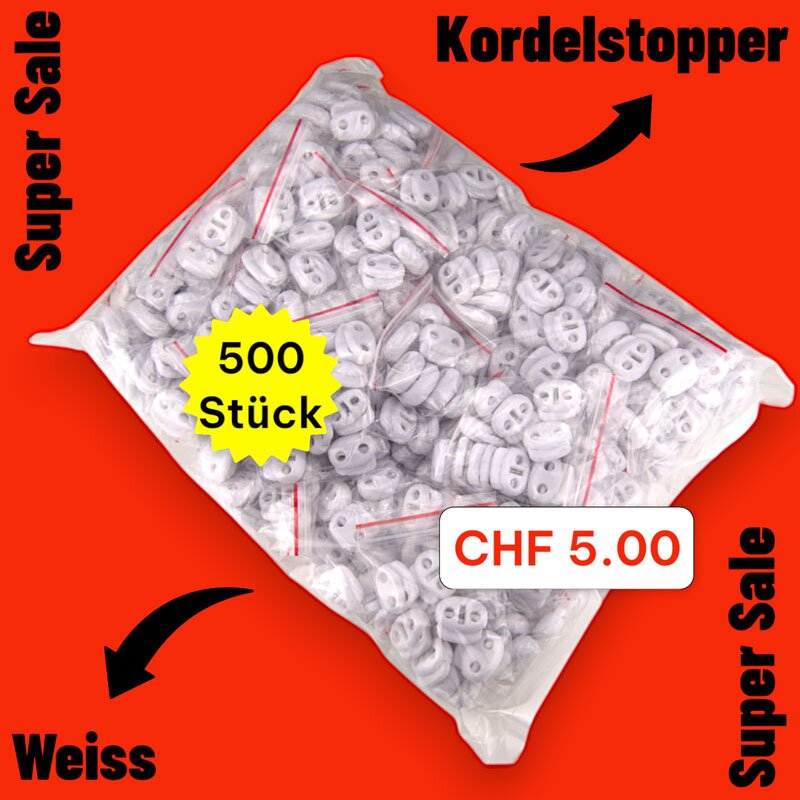 Kordelstopper oval weiss 500 St&uuml;ck !!