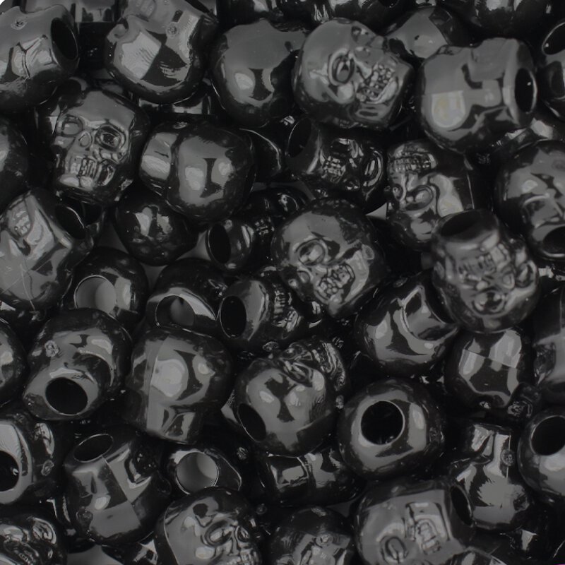 10er Set - Zombie Skulls black - gloss