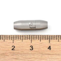 Magnetverschluss oval aus Edelstahl 304 &ndash; 19x6 mm, Loch 3 mm