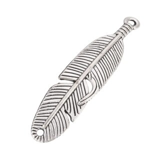 Feder-Verbinder antik silbern – DIY Schmuck &...