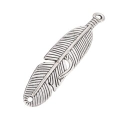 Feder-Verbinder antik silbern – DIY Schmuck &...