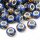 "Aurina" Perlen – Großlochperlen mit Goldfolie 5er Set  blau