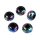 Bunte Acrylperlen mit Pfotenmuster – DIY & Schmuckperlen Set 5 Stk. Schwarz