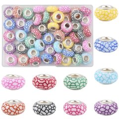50 bunte Harz-Gro&szlig;lochperlen mit Messingkern &ndash; DIY Schmuckset