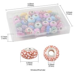 50 bunte Harz-Gro&szlig;lochperlen mit Messingkern &ndash; DIY Schmuckset
