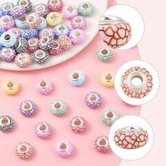50 bunte Harz-Gro&szlig;lochperlen mit Messingkern &ndash; DIY Schmuckset