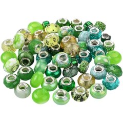 60 grüne Harz-Großlochperlen – DIY...