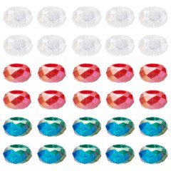 36 facettierte Großlochperlen Glas – für...