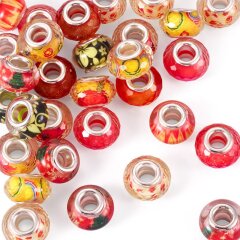 Bead-Box Summer - Glitzer Grosslochperlen fuer Schmuck DIY