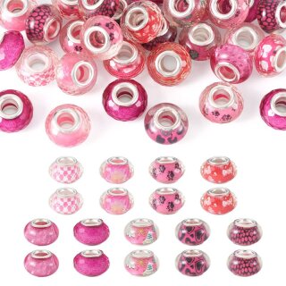 Bead-Box Elegance Harzperlen Flamingo mit Glitzer Grossloch