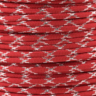 Paracord Typ 3 imperial red / silver metal x