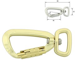 Karabinerhaken aus Aluminium 86 x 25 mm m. geradem...