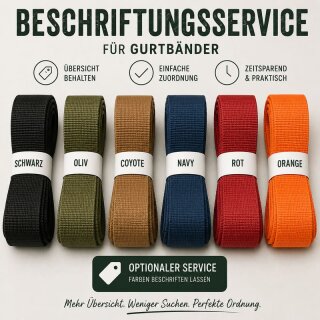 Beschriftungsservice für Gurtbänder
