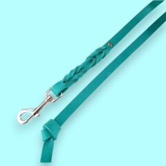 Fettleder-Leine Luvin, Aquamarine