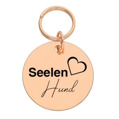Runder Anh&auml;nger Seelen Hund m. Herz Kontur