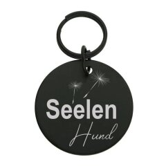 Runder Anh&auml;nger Seelen Hund m. Pusteblume